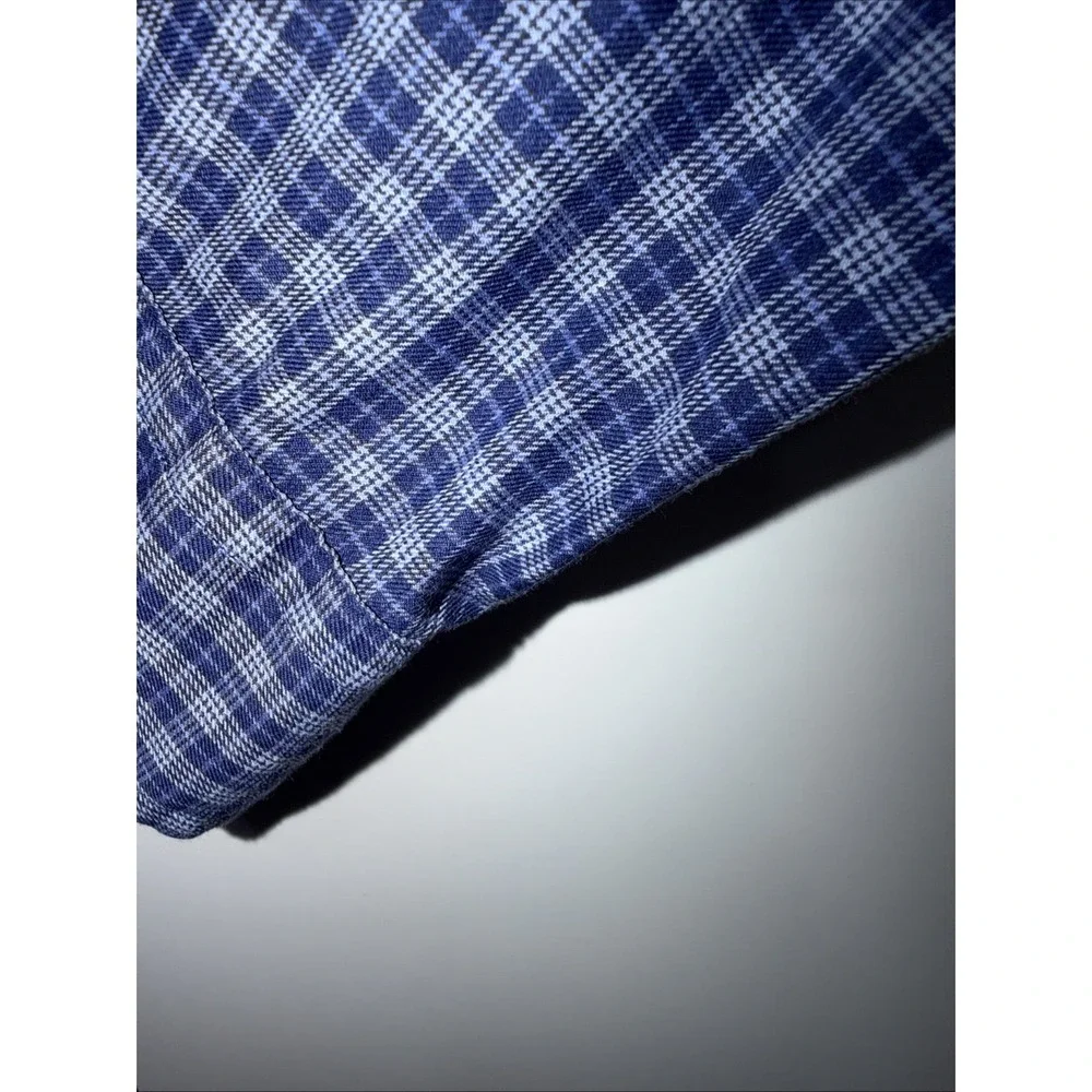Polo Ralph Lauren Men's Blue Multi Plaid Print Classic Fit Button Front Shirt XL